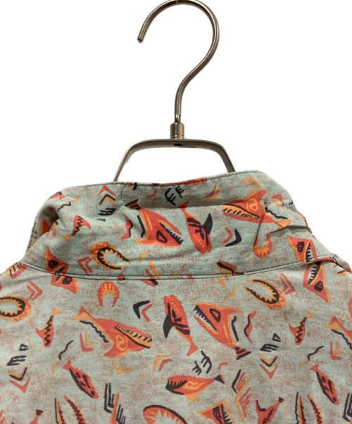 Patagonia（パタゴニア）Patagonia (パタゴニア) 90's Air Conditioned Shirt Lightgreen Shark ブルー×オレンジ サイズ:Mの古着・服飾アイテム