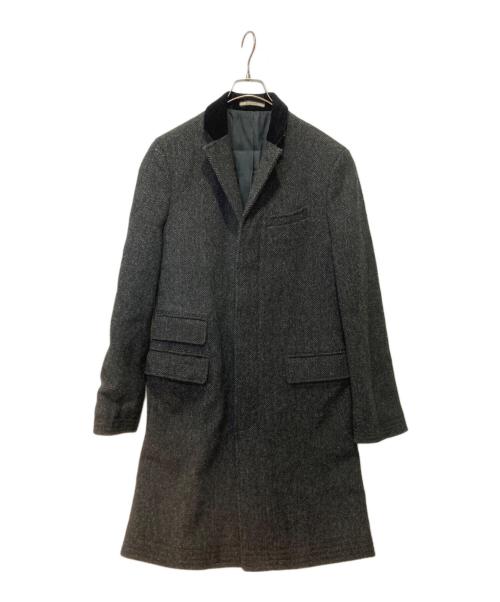 Rugby Ralph Lauren（ラグビーラルフローレン）Rugby Ralph Lauren (ラグビーラルフローレン) ウールヘリンボーンチェスターコート グレー サイズ:Sの古着・服飾アイテム