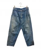 Graphpaperグラフペーパー）の古着「Selvage Denim Two Tuck Tapered Pants」｜インディゴ