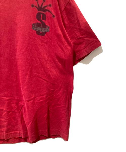 stussy（ステューシー）stussy (ステューシー) クラウンロゴTシャツ レッド サイズ:Lの古着・服飾アイテム