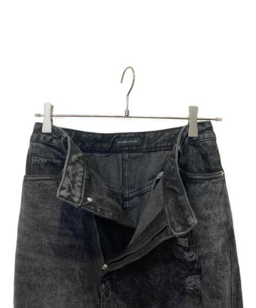 MAISON SPECIAL（メゾンスペシャル）MAISON SPECIAL (メゾンスペシャル) High Damage Denim Skirt ブラック サイズ:36の古着・服飾アイテム