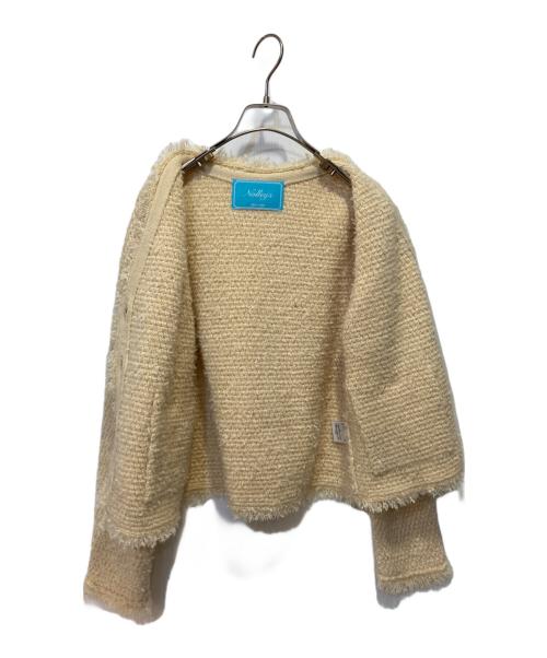 NOLLEY'S（ノーリーズ）NOLLEY'S (ノーリーズ) ツイードフリンジニットジャケット ベージュ サイズ:38の古着・服飾アイテム