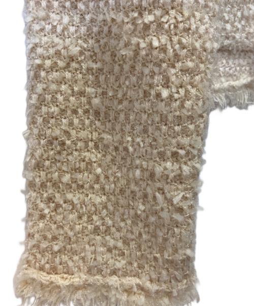 NOLLEY'S（ノーリーズ）NOLLEY'S (ノーリーズ) ツイードフリンジニットジャケット ベージュ サイズ:38の古着・服飾アイテム