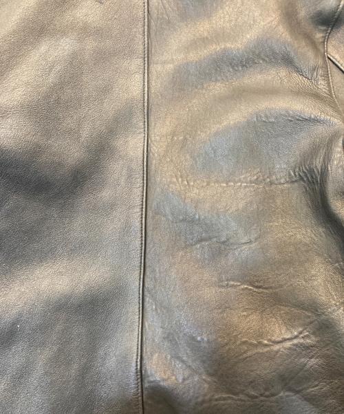 VTN（ブイティーエヌ）VTN (ブイティーエヌ) レザーコート ブラック サイズ:44の古着・服飾アイテム