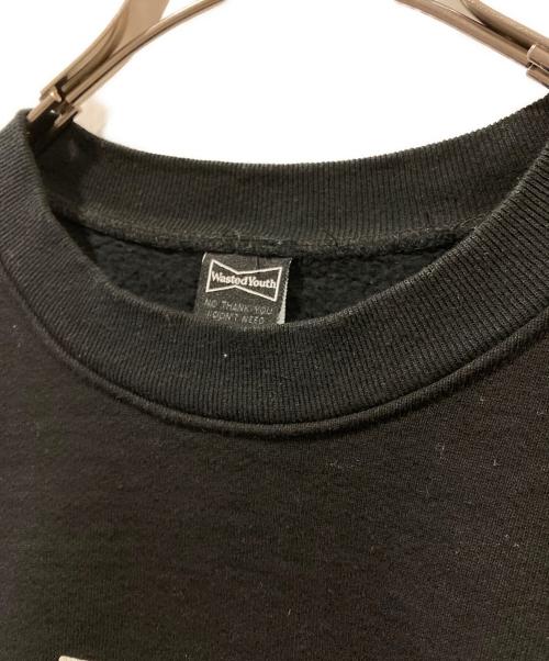 WASTED YOUTH（ウェイステッドユース）WASTED YOUTH (ウエステッド ユース) バックプリントスウェット ブラック サイズ:Ｌの古着・服飾アイテム