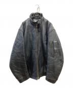 USEDユーズド）の古着「レザーパイロットジャケット」｜ブラック