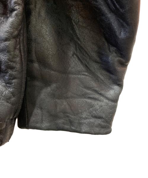 USED（ユーズド）USED (ユーズド) レザーパイロットジャケット ブラック サイズ:52の古着・服飾アイテム