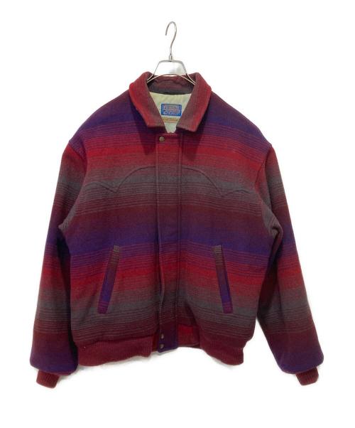 PENDLETON（ペンドルトン）PENDLETON (ペンドルトン) ネイティブボーダーウールジャケット レッド サイズ:Ｌの古着・服飾アイテム