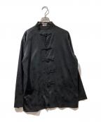 H BEAUTY&YOUTHエイチ ビューティー&ユース）の古着「刺繍チャイナシャツ」｜ブラック