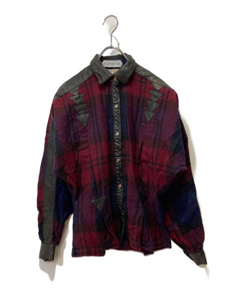 BETTINA（ヴェティーナ）BETTINA (ヴェティーナ) ウールチェックジャケット レッド サイズ:6の古着・服飾アイテム