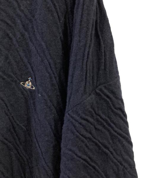 Vivienne Westwood man（ヴィヴィアン ウェストウッド マン）Vivienne Westwood man (ヴィヴィアン ウェストウッド マン) オーブ刺繍 リンクル デザインニット ネイビー サイズ:44の古着・服飾アイテム