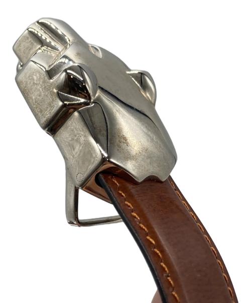 Cartier（カルティエ）Cartier (カルティエ) パンザーレザーベルト ブラウンの古着・服飾アイテム