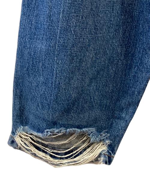 BALENCIAGA（バレンシアガ）BALENCIAGA (バレンシアガ) 裾クラッシュ ダメージ加工 ルーズフィットジーンズ インディゴ サイズ:XXSの古着・服飾アイテム