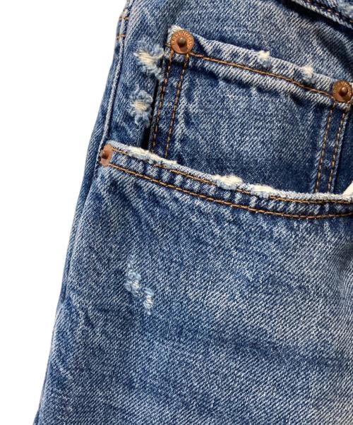 BALENCIAGA（バレンシアガ）BALENCIAGA (バレンシアガ) 裾クラッシュ ダメージ加工 ルーズフィットジーンズ インディゴ サイズ:XXSの古着・服飾アイテム