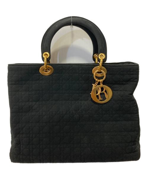 Christian Dior（クリスチャン ディオール）Christian Dior (クリスチャン ディオール) ナイロンキルティング カナージュハンドバッグ ブラックの古着・服飾アイテム