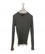 DOLCE & GABBANAドルチェ＆ガッバーナ）の古着「Vネックリブニット」｜グレー