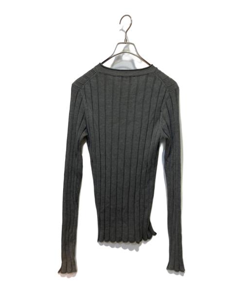 DOLCE & GABBANA（ドルチェ＆ガッバーナ）DOLCE & GABBANA (ドルチェ＆ガッバーナ) Vネックリブニット グレー サイズ:46の古着・服飾アイテム