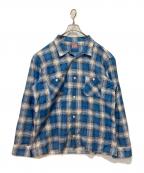 TENDERLOINテンダーロイン）の古着「オープンカラーシャツ」｜ブルー