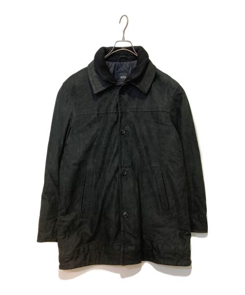 BOSS（ボス）BOSS (ボス) ムートンハーフコート ブラック サイズ:52の古着・服飾アイテム