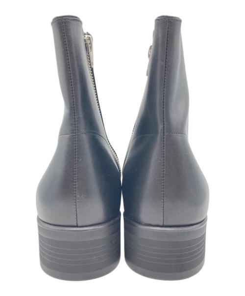 Alfredo BANNISTER（アルフレッドバニスター）alfredo BANNISTER (アルフレッドバニスター) スクエアトゥ サイドジップ レザー ブーツ ブラック サイズ:40の古着・服飾アイテム