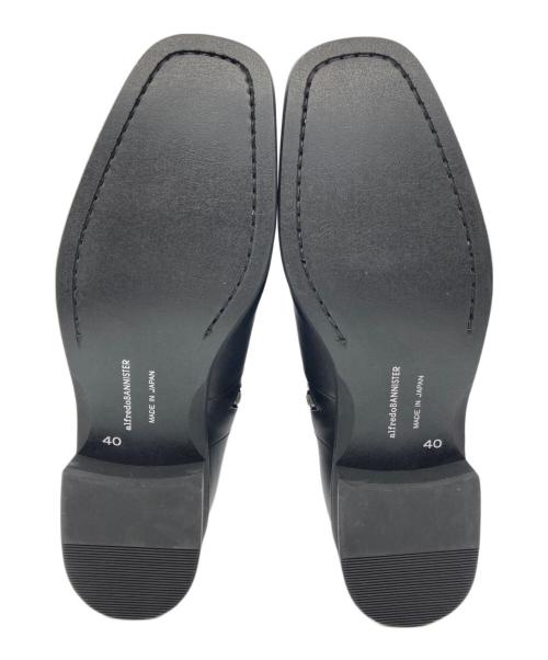 Alfredo BANNISTER（アルフレッドバニスター）alfredo BANNISTER (アルフレッドバニスター) スクエアトゥ サイドジップ レザー ブーツ ブラック サイズ:40の古着・服飾アイテム