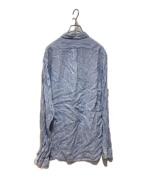RALPH LAUREN（ラルフローレン）RALPH LAUREN (ラルフローレン) ストライプリネンシャツ ブルー サイズ:Ｌの古着・服飾アイテム