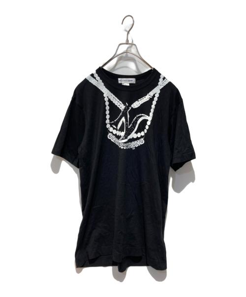 COMME des GARCONS SHIRT（コムデギャルソンシャツ）COMME des GARCONS SHIRT (コムデギャルソンシャツ) コラボプリントTee ブラック サイズ:Ｌの古着・服飾アイテム