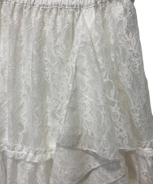 willfully（ウィルフリー）willfully (ウィルフリー) lace slit ruffle frill tiered skirt ホワイト サイズ:FREEの古着・服飾アイテム