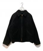 COMOLIコモリ）の古着「モールスキンジップショートジャケット」｜ブラック