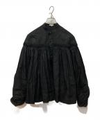 SCYEサイ）の古着「リネン ピンタックブラウス」｜ブラック