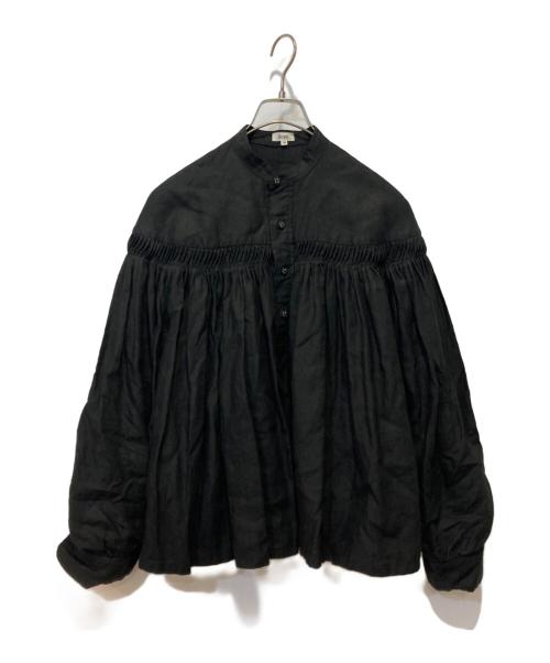 SCYE（サイ）SCYE (サイ) リネン ピンタックブラウス ブラック サイズ:38の古着・服飾アイテム