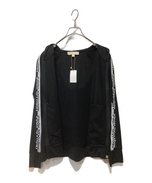MICHAEL KORS（マイケル・コース）MICHAEL KORS (マイケル・コース) ロゴテープジップパーカー ブラック サイズ:Ｌの古着・服飾アイテム