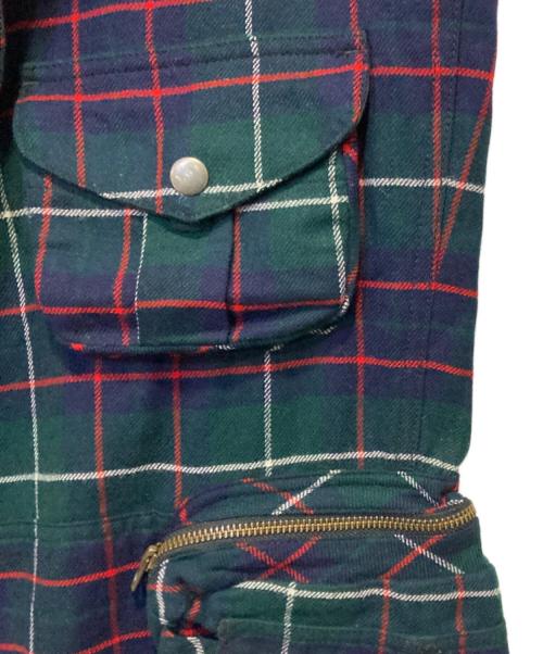 POLO RALPH LAUREN（ポロ・ラルフローレン）POLO RALPH LAUREN (ポロ・ラルフローレン) チェックパラシュートカーゴパンツ グリーン×ネイビー サイズ:W34の古着・服飾アイテム