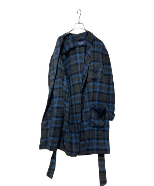 PENDLETON（ペンドルトン）PENDLETON (ペンドルトン) 40’s チェックガウンコート ブルー×グレー サイズ:Ｌの古着・服飾アイテム