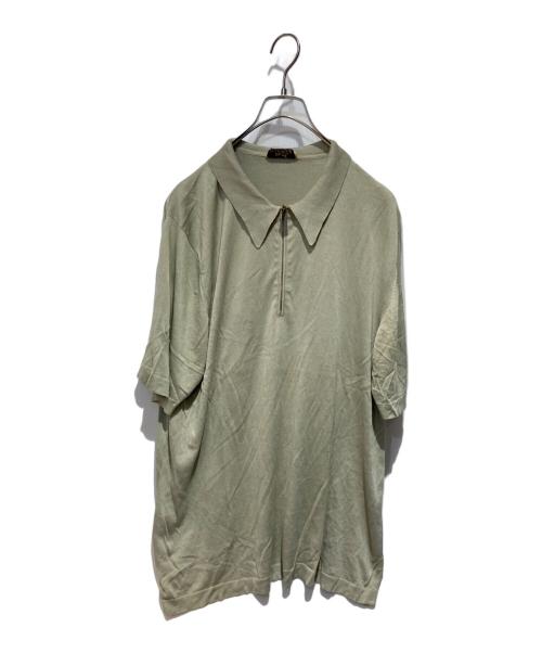 HERMES（エルメス）HERMES (エルメス) シルクジップポロシャツ ベージュ サイズ:Ｌの古着・服飾アイテム