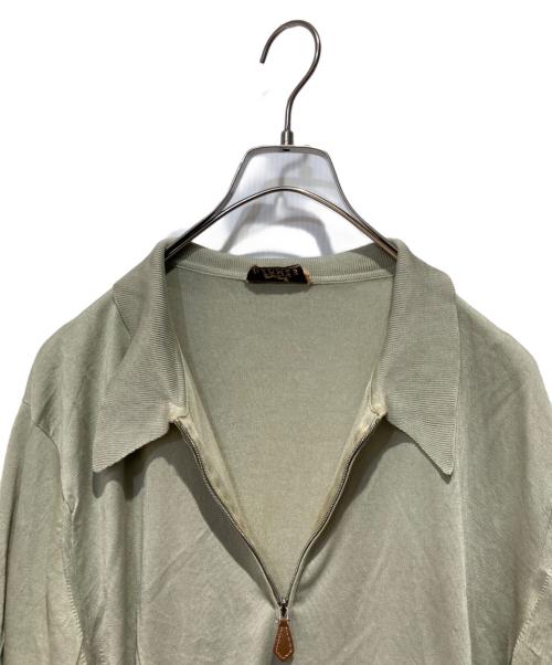 HERMES（エルメス）HERMES (エルメス) シルクジップポロシャツ ベージュ サイズ:Ｌの古着・服飾アイテム