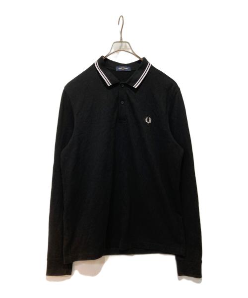 FRED PERRY（フレッドペリー）FRED PERRY (フレッドペリー) ロングスリーブポロシャツ ブラック サイズ:XLの古着・服飾アイテム