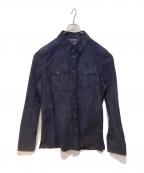 POLO RALPH LAUREN purple labelポロラルフローレンパープルレーベル）の古着「スウェードオーバーシャツ」｜ネイビー