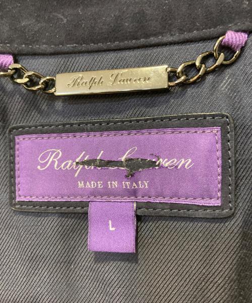 POLO RALPH LAUREN purple label（ポロラルフローレンパープルレーベル）POLO RALPH LAUREN Purple Label (ポロラルフローレンパープルレーベル) スウェードオーバーシャツ ネイビー サイズ:Ｌの古着・服飾アイテム