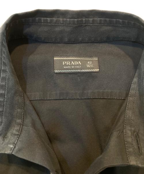 PRADA（プラダ）PRADA (プラダ) 比翼シャツ ブラック サイズ:42の古着・服飾アイテム