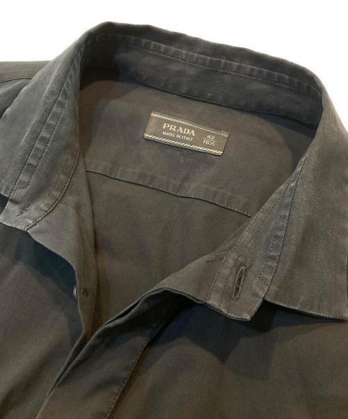 PRADA（プラダ）PRADA (プラダ) 比翼シャツ ブラック サイズ:42の古着・服飾アイテム