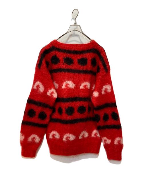 john j hilton（‐）john j hilton (‐) モヘア混ニット レッド サイズ:Mの古着・服飾アイテム