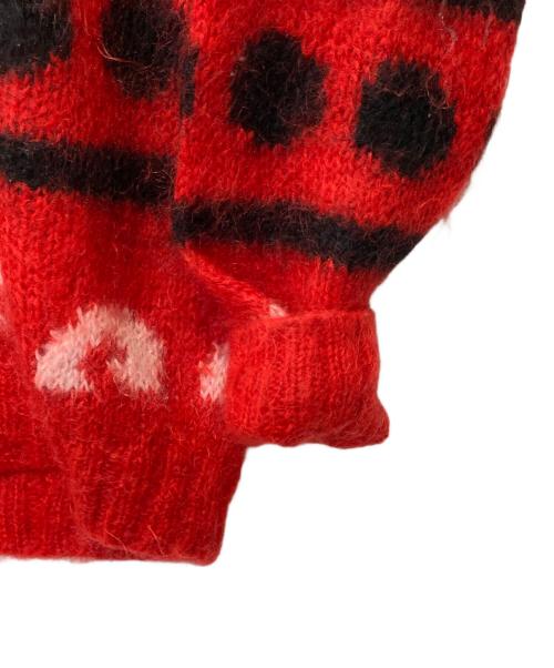 john j hilton（‐）john j hilton (‐) モヘア混ニット レッド サイズ:Mの古着・服飾アイテム