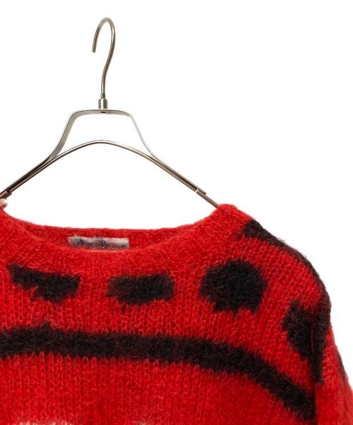 john j hilton（‐）john j hilton (‐) モヘア混ニット レッド サイズ:Mの古着・服飾アイテム