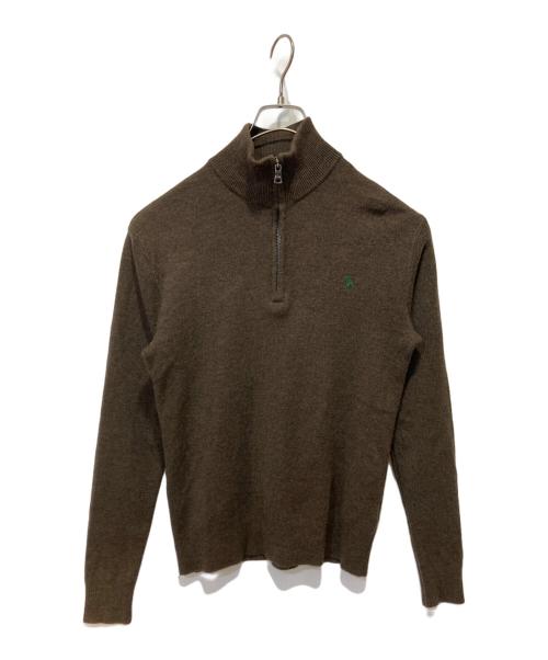 POLO RALPH LAUREN（ポロ・ラルフローレン）POLO RALPH LAUREN (ポロ・ラルフローレン) ハーフジップアップニット ブラウン サイズ:XSの古着・服飾アイテム
