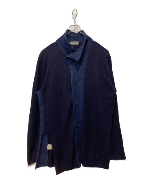 Yohji Yamamoto pour homme（ヨウジヤマモト プールオム）Yohji Yamamoto pour homme (ヨウジヤマモト プールオム) カシミヤ混クルーネックカーディガン ネイビー サイズ:3の古着・服飾アイテム