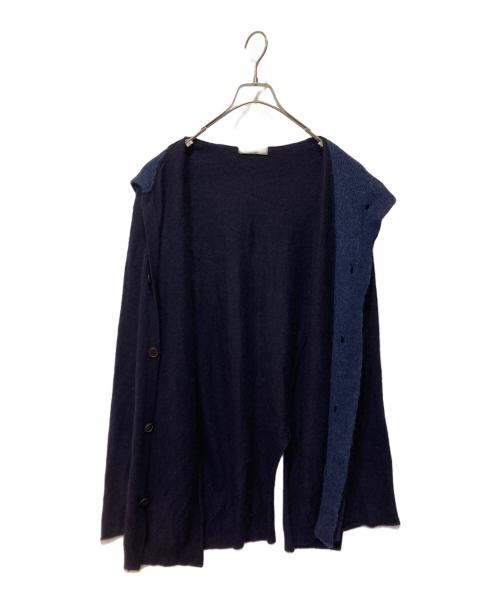 Yohji Yamamoto pour homme（ヨウジヤマモト プールオム）Yohji Yamamoto pour homme (ヨウジヤマモト プールオム) カシミヤ混クルーネックカーディガン ネイビー サイズ:3の古着・服飾アイテム