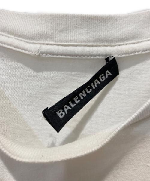 BALENCIAGA（バレンシアガ）BALENCIAGA (バレンシアガ) ロゴタブtシャツ ホワイト サイズ:Sの古着・服飾アイテム