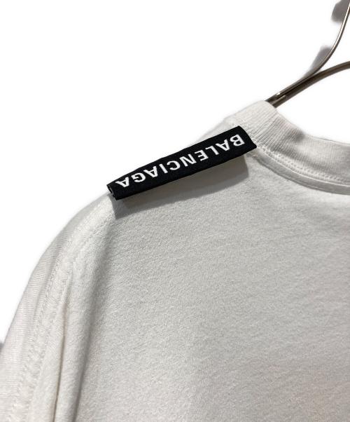 BALENCIAGA（バレンシアガ）BALENCIAGA (バレンシアガ) ロゴタブtシャツ ホワイト サイズ:Sの古着・服飾アイテム