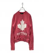 DSQUARED2ディースクエアード）の古着「クルーネックスウェット」｜ピンク